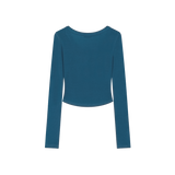 Skull Button Top [Cobalt Blue]