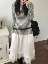 ボートネックストリッピードTシャツ(2 colors)