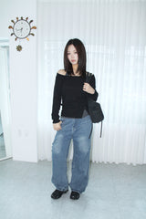 Stud Side Pintuck Wide Pants (2colors)