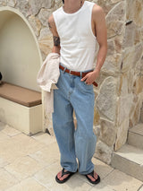 Ocean washed wide denim pants(3color)