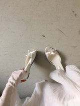 [ 3cm ] ティアリボントゥ - サテンウェッジミュール