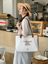 Butter Club BRIOCHE Canvas Tote Bag Zipper 16 Inch Laptop Multi Colours