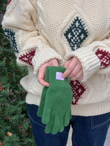 Let It Snow Label Gloves (Green)