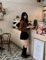 Suede Leather Long Boots (2color)