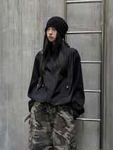 Tech Color Matching High Neck Hood Zip-Up