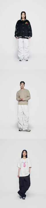 24FW セミワイドパラシュートカーゴポケットパンツ ブラック