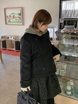 Qudit Quilted Double Short Coat