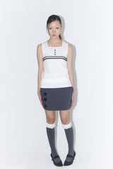 Lace Button Sleeveless