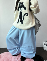 Balloon Wide Puzzling Fuzzy Puzzle Balloon Long Pants 🩷🩵 3COLOR