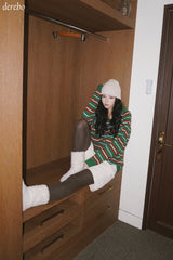 Tree Stripe V-neck Long Sleeve Knitwear