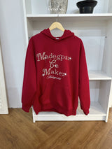 ルーズビーディドレタリング長袖フーディドTシャツ