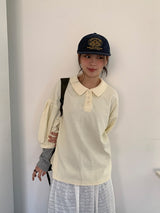 Melfi Waffle Shirring Collar Tee