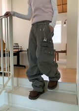 (UNISEX) FIELD BUTTON CARGO PANTS (3color)
