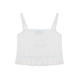 リボンフリルスリーブレス(White)
