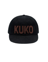KUKO ロゴ6パネルャップ_ブラックブラウン
