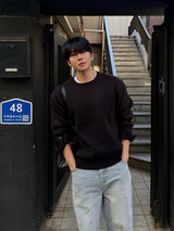 Lead button heavy knitwear