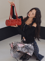 Red Bow Round Shoulder Bag