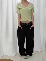 Dyeing panel wide pants(3color) 