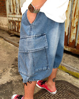 ADU CARGO BERMUDA DENIM PANTS
