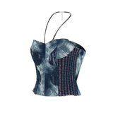 DENIM CORSET TUBE TOP_DEEP BLUE