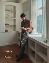 Summer rubbing linen crop jacket