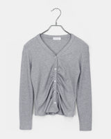 Hori Shirred Fleece Button Cardigan