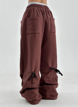 (SHIRRED BOW❤/BRUSHED FLEECE❤/100% COTTON) トレーニングパンツ - 3 COLOR
