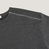 ASCLO ショルダージッパーリブTシャツ (3color)