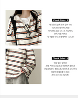 Cog color Dangara collar long sleeve tee 