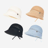 Band Paper Knit Bonnet Hat (Beige)