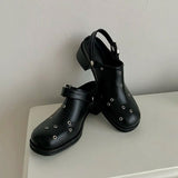 アイレット バックル ローファー (BLACK)