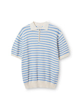 LMN チーフダンゴラセミジップアップ半袖ニット (4 colors)