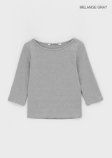 [B-BASIC] スタンダードボートネック 7/8 スリーブTシャツ 2サイズ