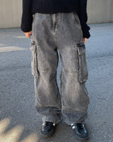 (Unisex) Monster cargo denim pants