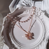 [IU Necklace] バタフライフェアリーレイヤードネックレス - Rosegold Color