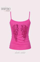 Hot pink wing sleeveless top