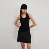 WRAP LAYERS FICELLE SKIRT(BLACK)