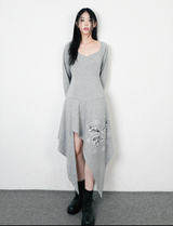 Butterfly Cut-out Gray dress