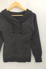 button shawl collar knitwear