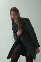 GLAM CHECK DOUBLE JACKET_BLACK