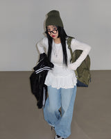 フリルレイヤードロングシャツ