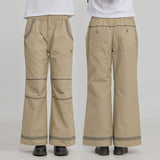 Lace Embroidery Boots Cut Cotton Pants