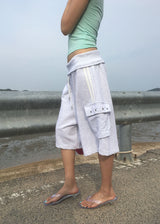 TRACK EYELET BERMUDA PANTS (3color)
