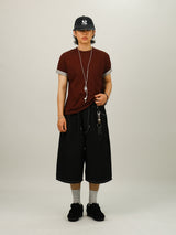 HA ロールアップ レイヤード マッスルフィット ハーフスリーブ Tシャツ