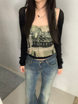 エベレット ボヘミアン ノースリーブ トップ
