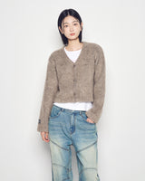 25FW WOMAN Vネッククロップソリッドカーディガン ココア