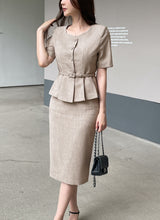 Renne Peplum Jacket (Belt Set)