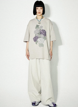 ピュアコットンブリーザブルルーズ半袖メンズアンドウィメンズラウンドネックプリンティド半袖Tシャツフォーサマー