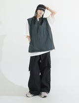 Nylon Hooded Anorak Vest