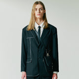 ハーフステッチシングルブレザー / Half stitch single blazer black